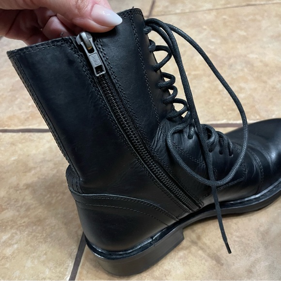 ANN DEMEULEMEESTER | Black Leather Combat Boots Size: 38 - Picture 5 of 10